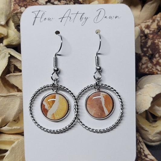 Painted Desert inspired cabochon earrings